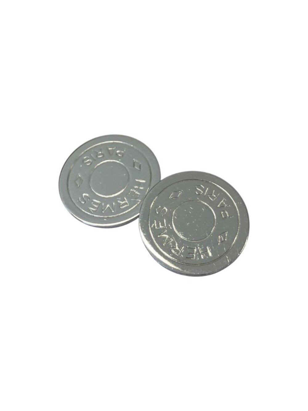 Hermes Sellier Earrings Silver